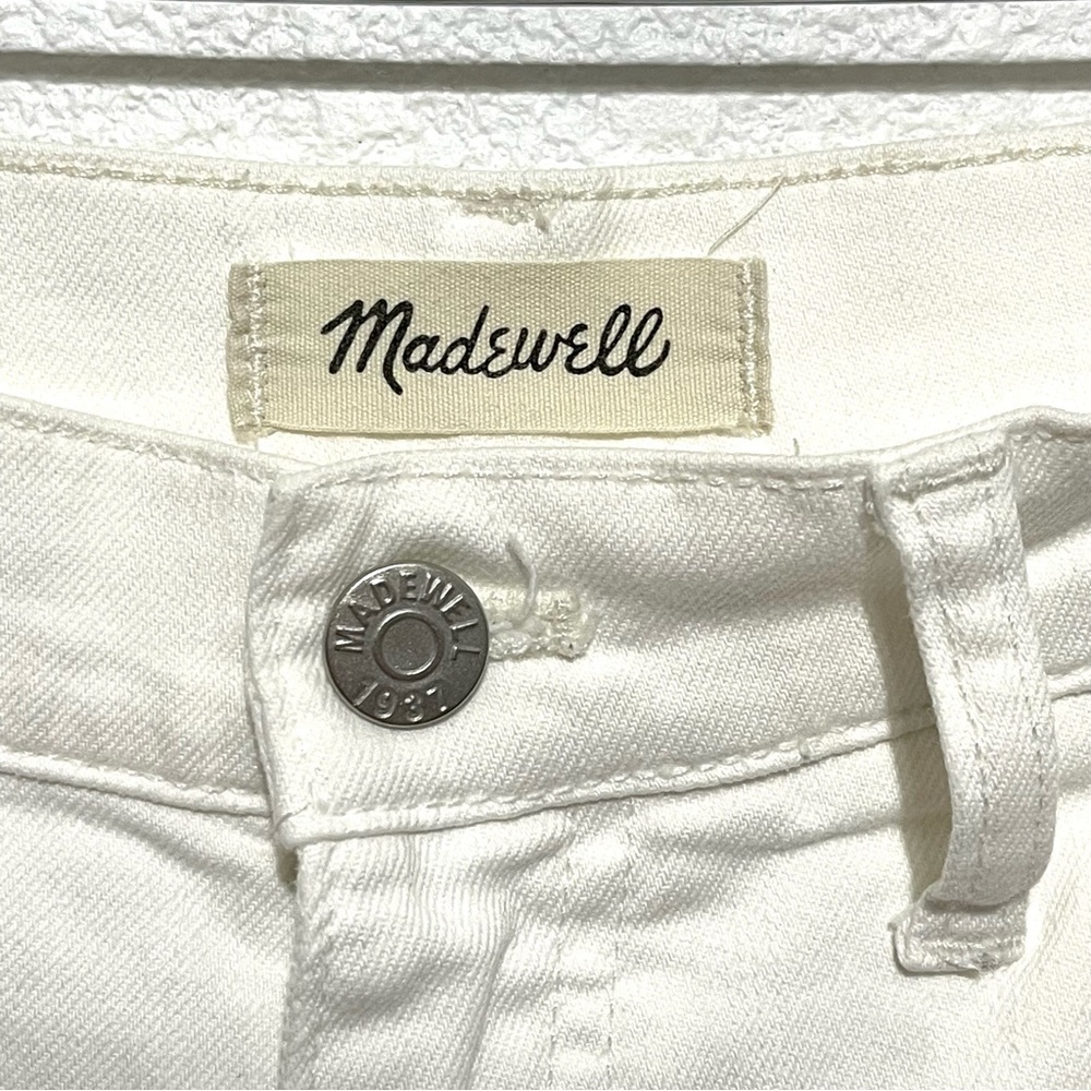 Madewell Woman White Wide Legs Crops Jeans Size 29 - Picture 4 of 14